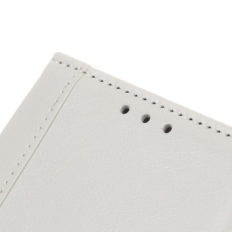 Leren Hoesje Xiaomi Redmi Note 8 Wit Sluiting Elegantie Van Imitatieleer