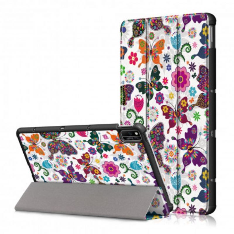 Versterkte Smart Case Huawei Matepad New Retro Vlinders En Bloemen