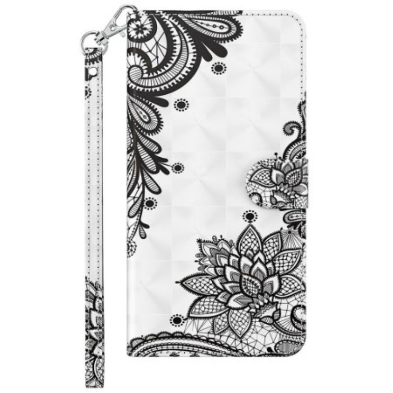 Folio-hoesje voor Samsung Galaxy M13 Kant Met Riem