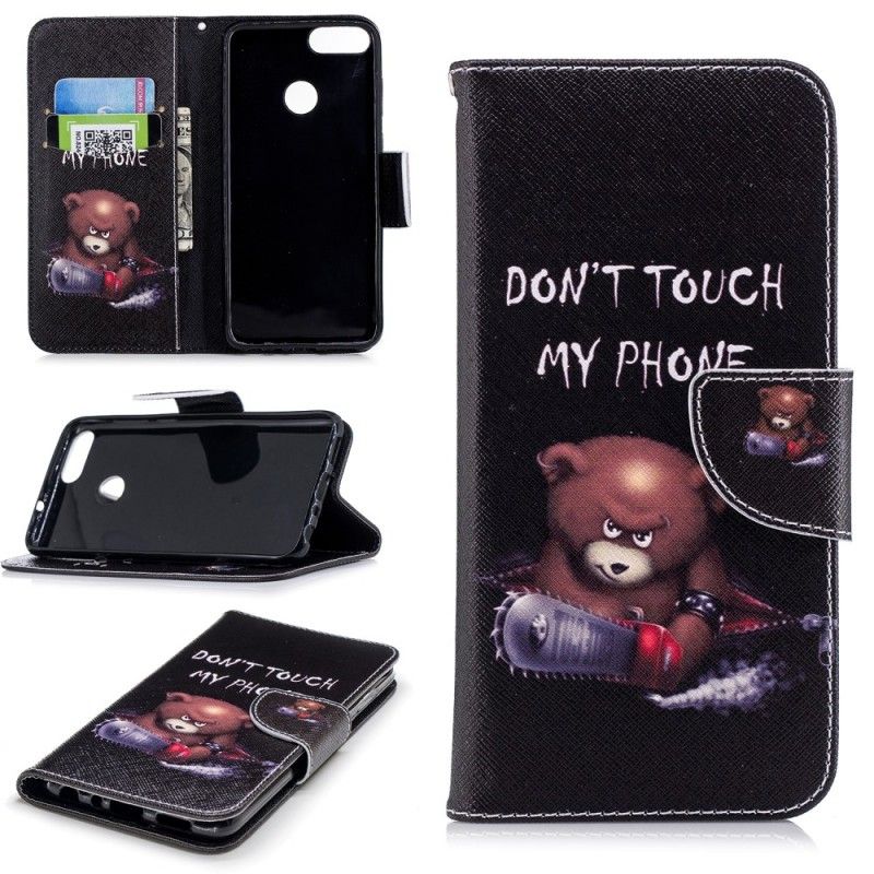 Cover Folio-hoesje Huawei P Smart Telefoonhoesje Gevaarlijke Beer