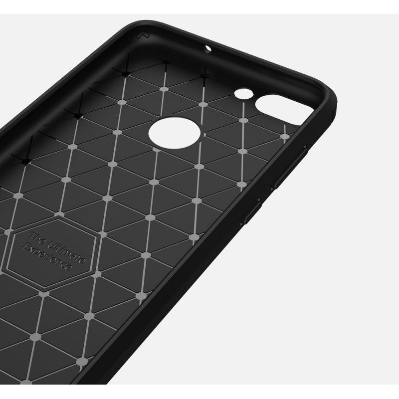 Hoesje Huawei P Smart Rood Zwart Geborsteld Koolstofvezel