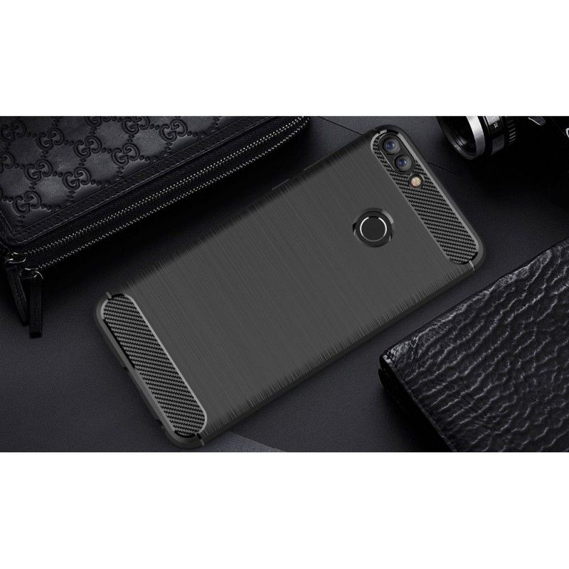 Hoesje Huawei P Smart Rood Zwart Geborsteld Koolstofvezel