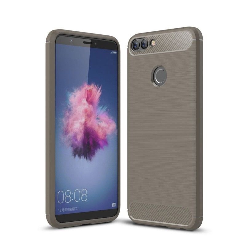 Hoesje Huawei P Smart Rood Zwart Geborsteld Koolstofvezel