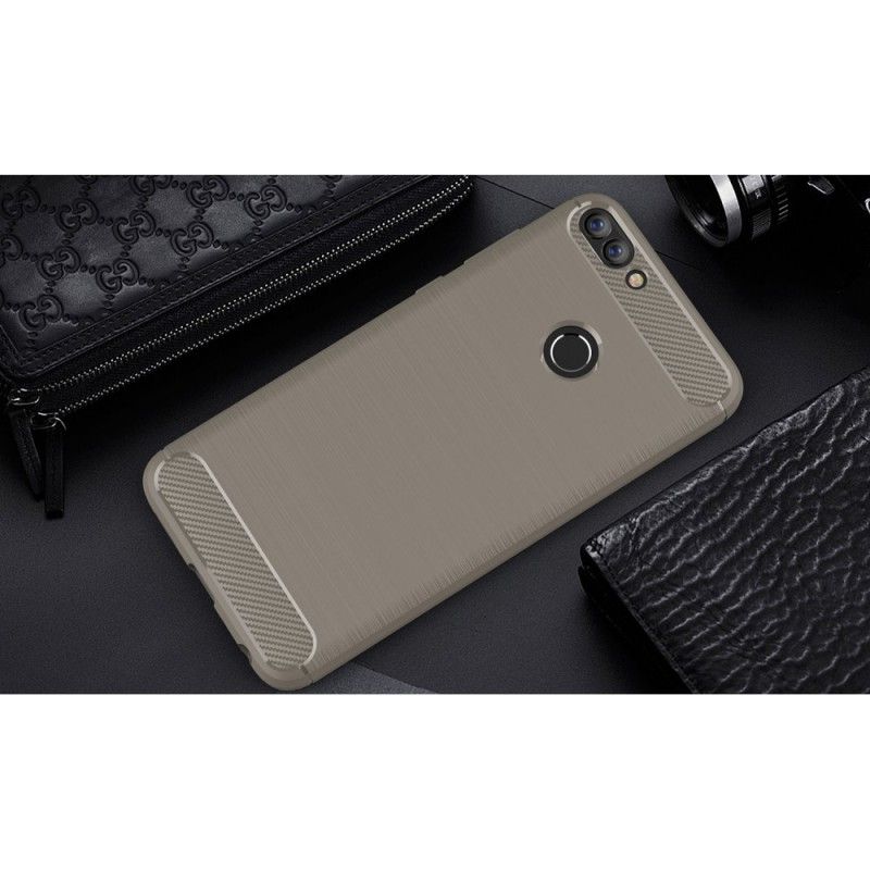 Hoesje Huawei P Smart Rood Zwart Geborsteld Koolstofvezel