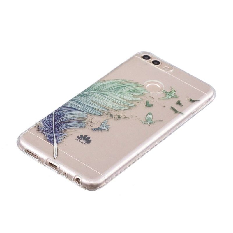 Hoesje Huawei P Smart Telefoonhoesje Transparant Gekleurde Veer