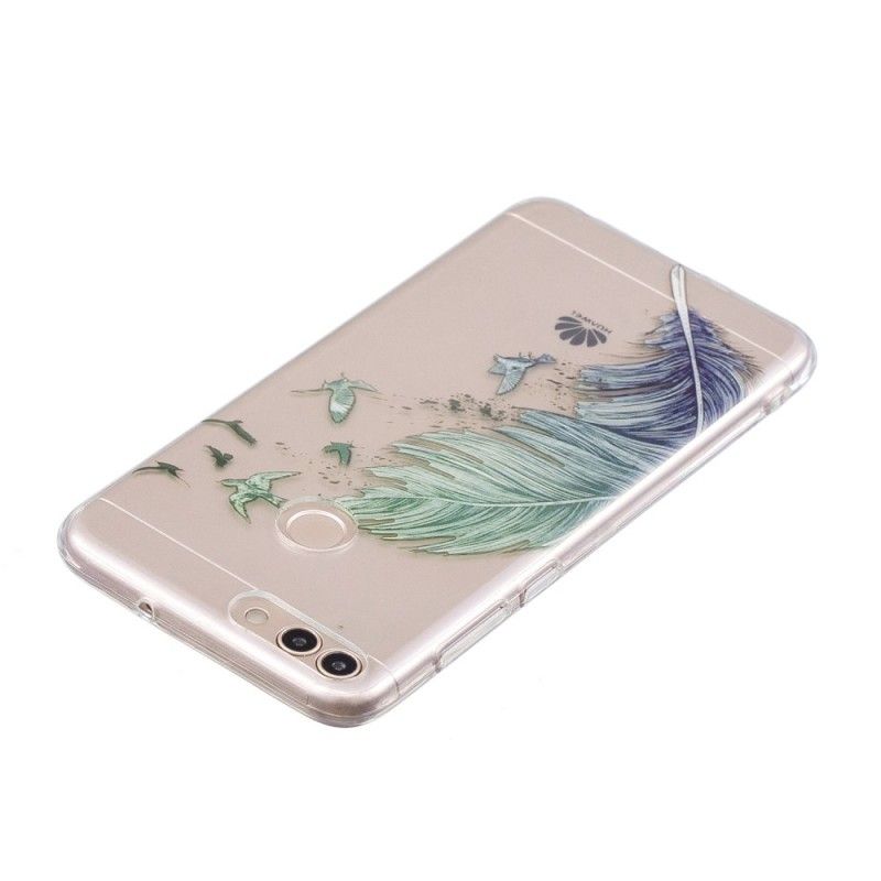 Hoesje Huawei P Smart Telefoonhoesje Transparant Gekleurde Veer