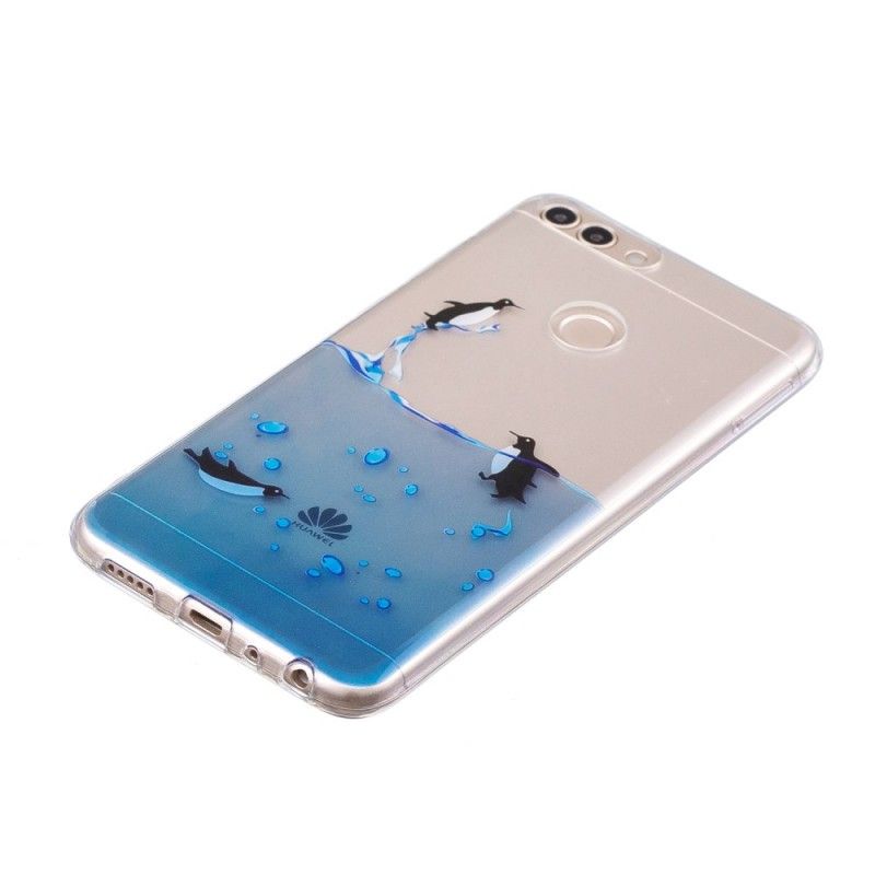 Hoesje Huawei P Smart Telefoonhoesje Transparant Spel Van Pinguïns