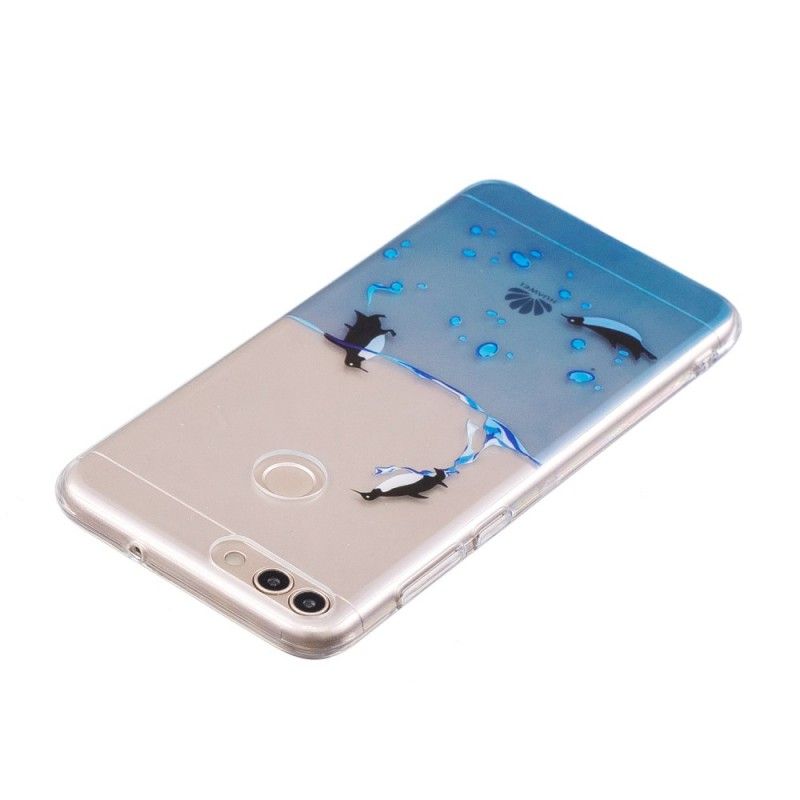 Hoesje Huawei P Smart Telefoonhoesje Transparant Spel Van Pinguïns