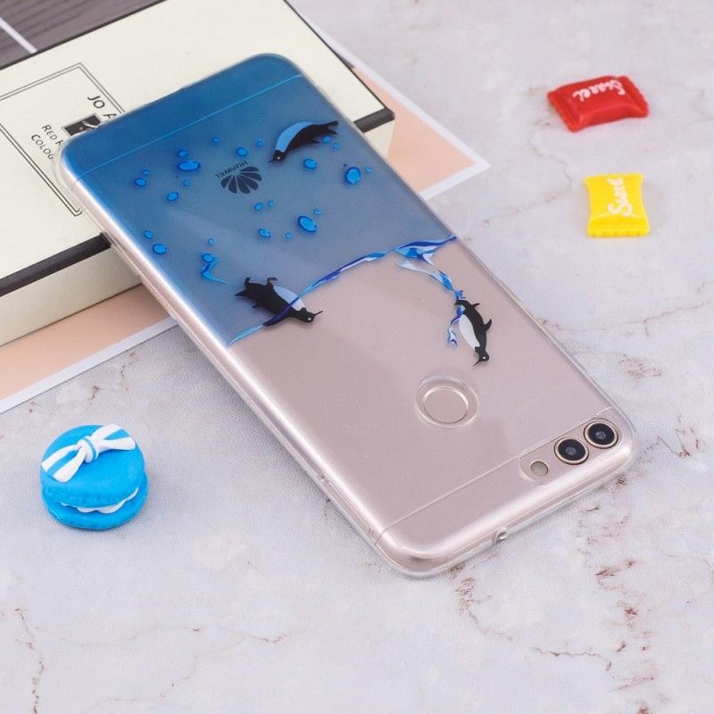 Hoesje Huawei P Smart Telefoonhoesje Transparant Spel Van Pinguïns