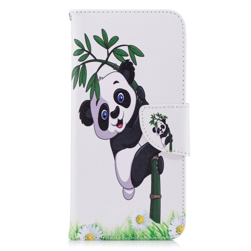 Leren Hoesje Huawei P Smart Panda Op Bamboe