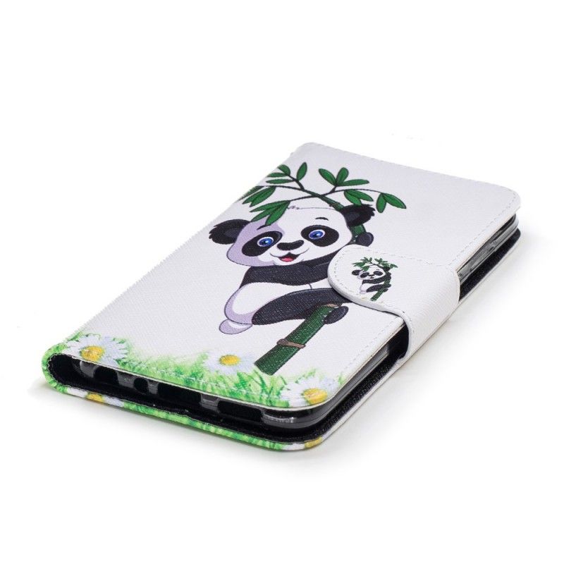 Leren Hoesje Huawei P Smart Panda Op Bamboe
