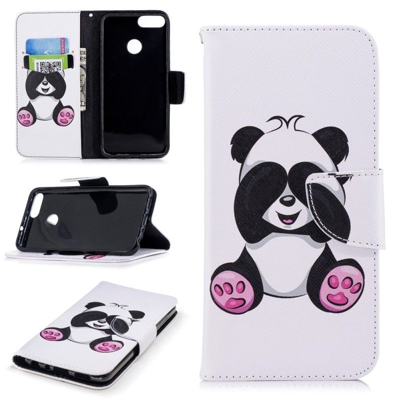 Leren Hoesje voor Huawei P Smart Leuke Panda