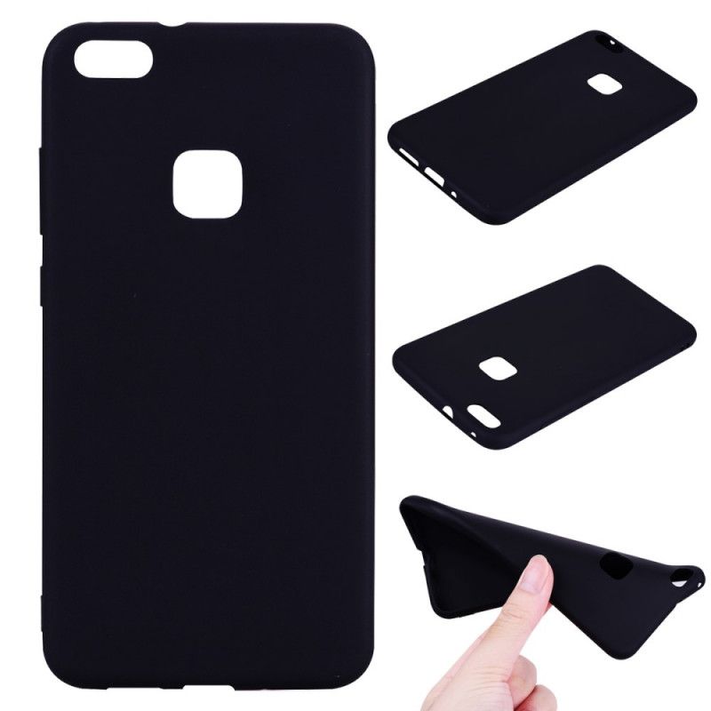 Hoesje voor Huawei P10 Lite Wit Zwart Matte Siliconen