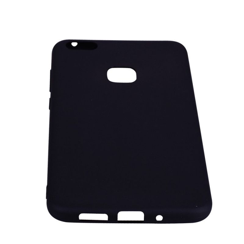 Hoesje voor Huawei P10 Lite Wit Zwart Matte Siliconen