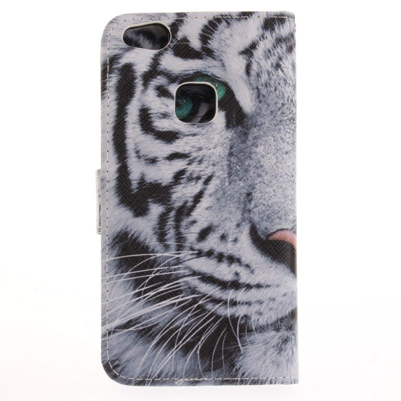 Leren Hoesje voor Huawei P10 Lite Witte Tijger