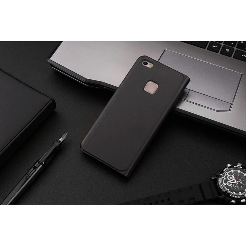 View Cover Huawei P10 Lite Paars Zwart Spiegel En Leder Effect