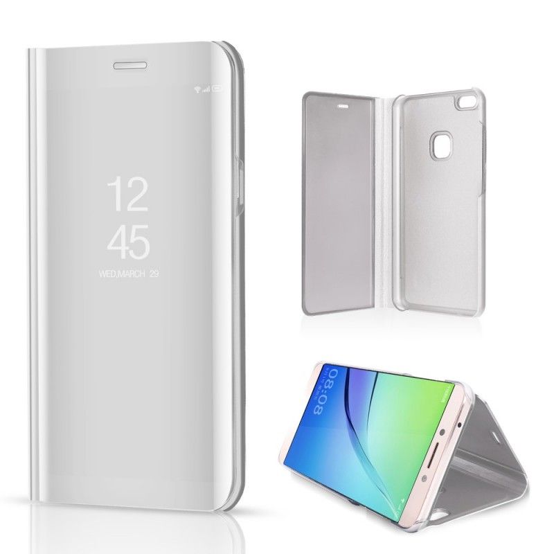 View Cover Huawei P10 Lite Paars Zwart Spiegel En Leder Effect