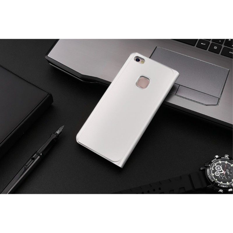 View Cover Huawei P10 Lite Paars Zwart Spiegel En Leder Effect