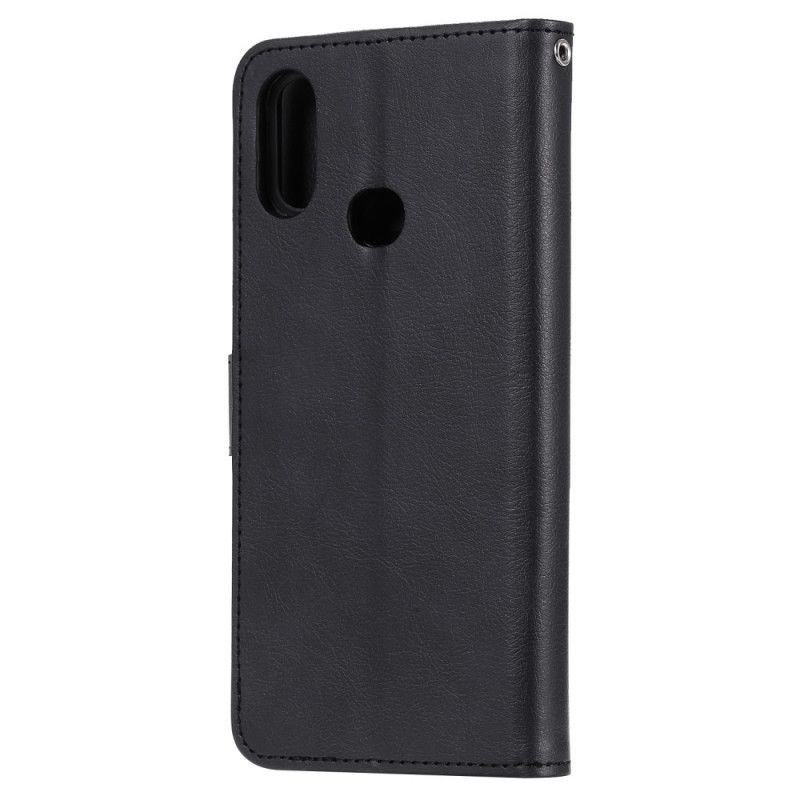 Cover Folio-hoesje Samsung Galaxy A10s Rood Zwart Telefoonhoesje Afneembare Schaal En Riem
