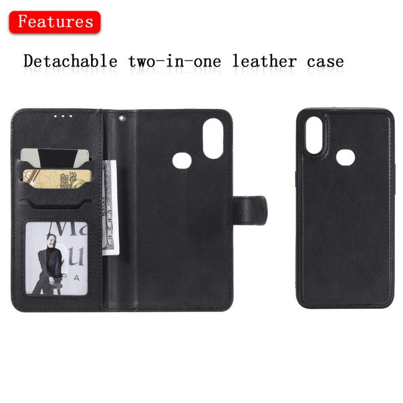 Cover Folio-hoesje Samsung Galaxy A10s Rood Zwart Telefoonhoesje Afneembare Schaal En Riem