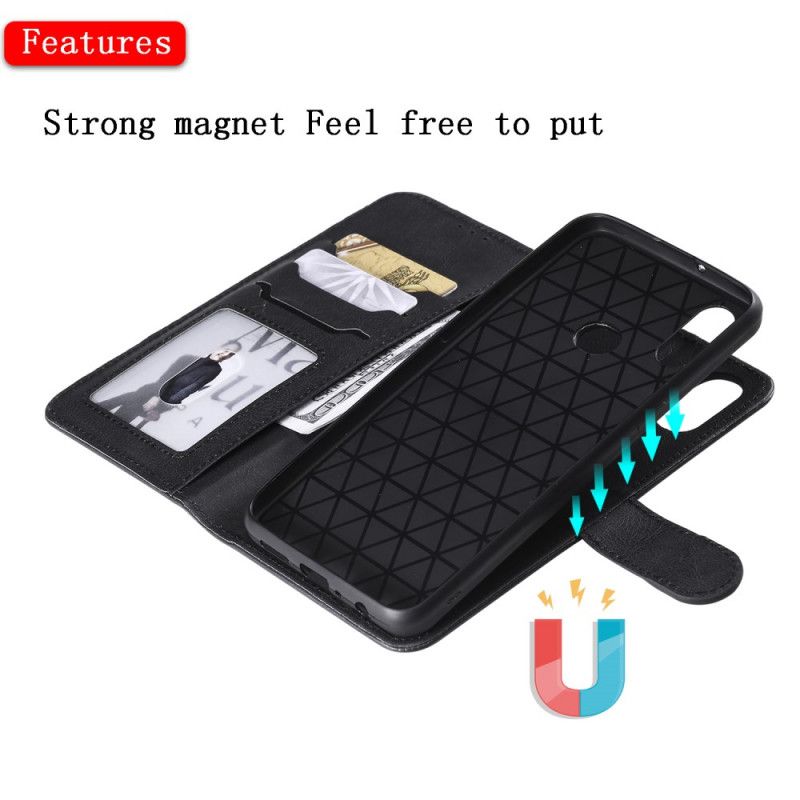 Cover Folio-hoesje Samsung Galaxy A10s Rood Zwart Telefoonhoesje Afneembare Schaal En Riem