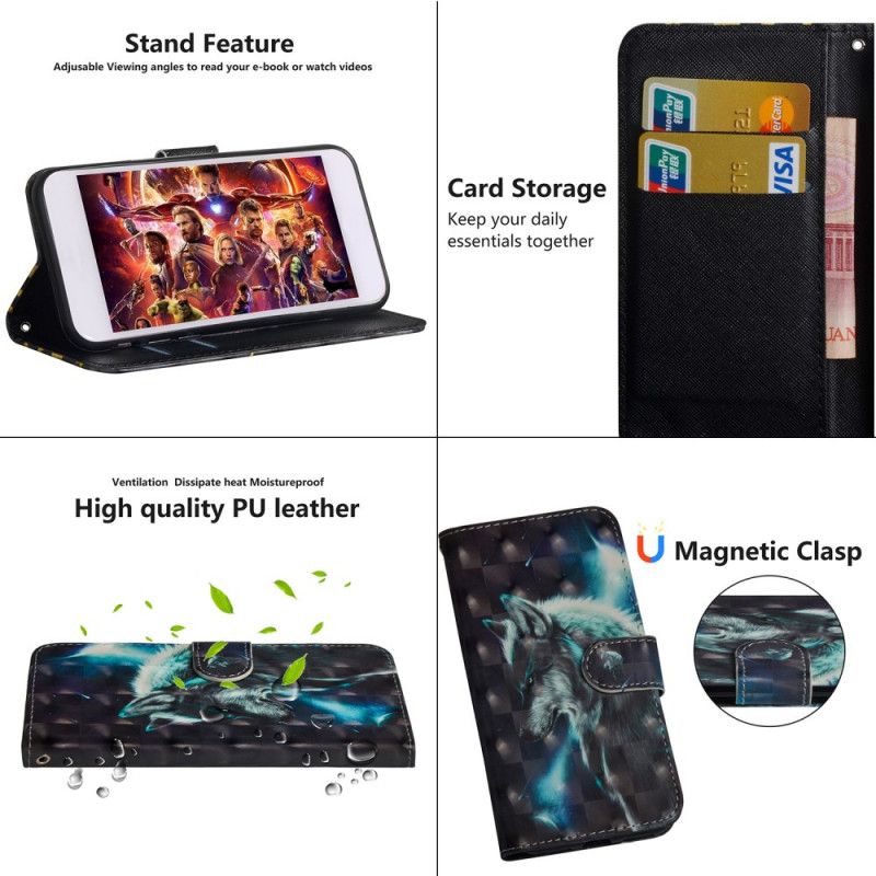 Cover Folio-hoesje Samsung Galaxy A10s Telefoonhoesje Majestueuze Lichtvlek Van Wolf