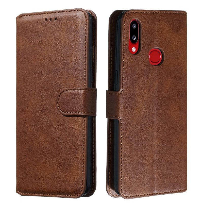 Flip Case Leren Samsung Galaxy A10s Donkerblauw Zwart Nieuwe Kleuren Kunstleer