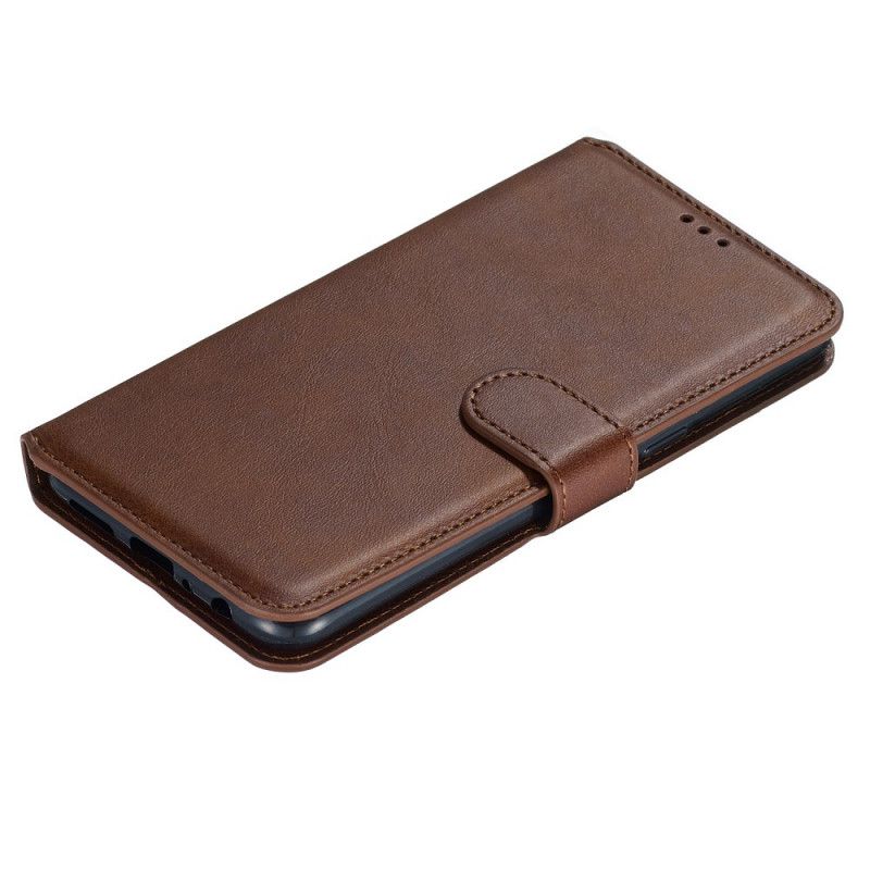 Flip Case Leren Samsung Galaxy A10s Donkerblauw Zwart Nieuwe Kleuren Kunstleer