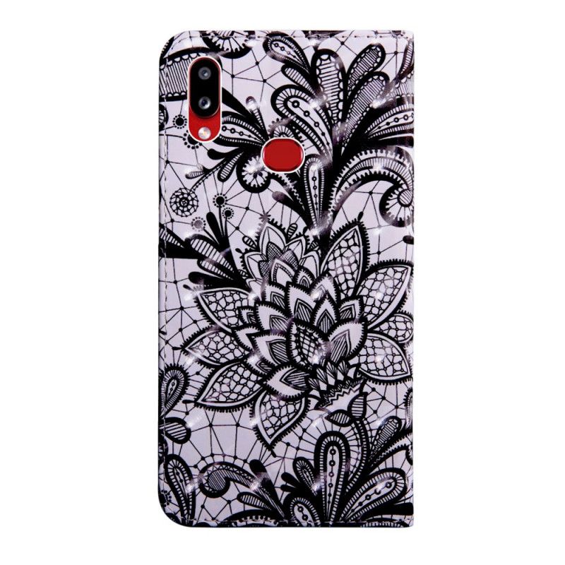 Flip Case Leren Samsung Galaxy A10s Lichte Vlekkant