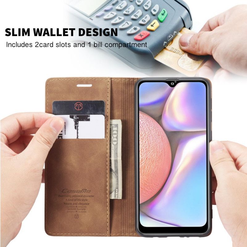 Folio-hoesje voor Samsung Galaxy A10s Donkerblauw Zwart Kunstlederen Etui