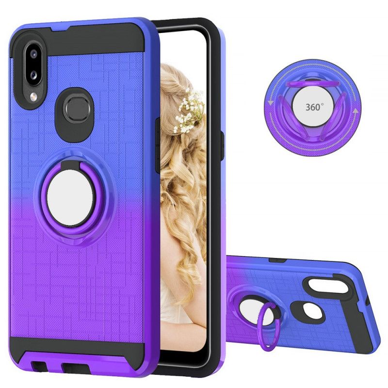 Hoesje Samsung Galaxy A10s Magenta Wit Met Kleurverloopring