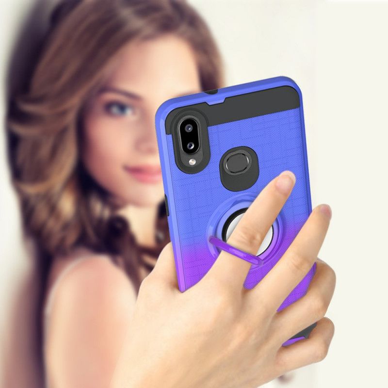 Hoesje Samsung Galaxy A10s Magenta Wit Met Kleurverloopring