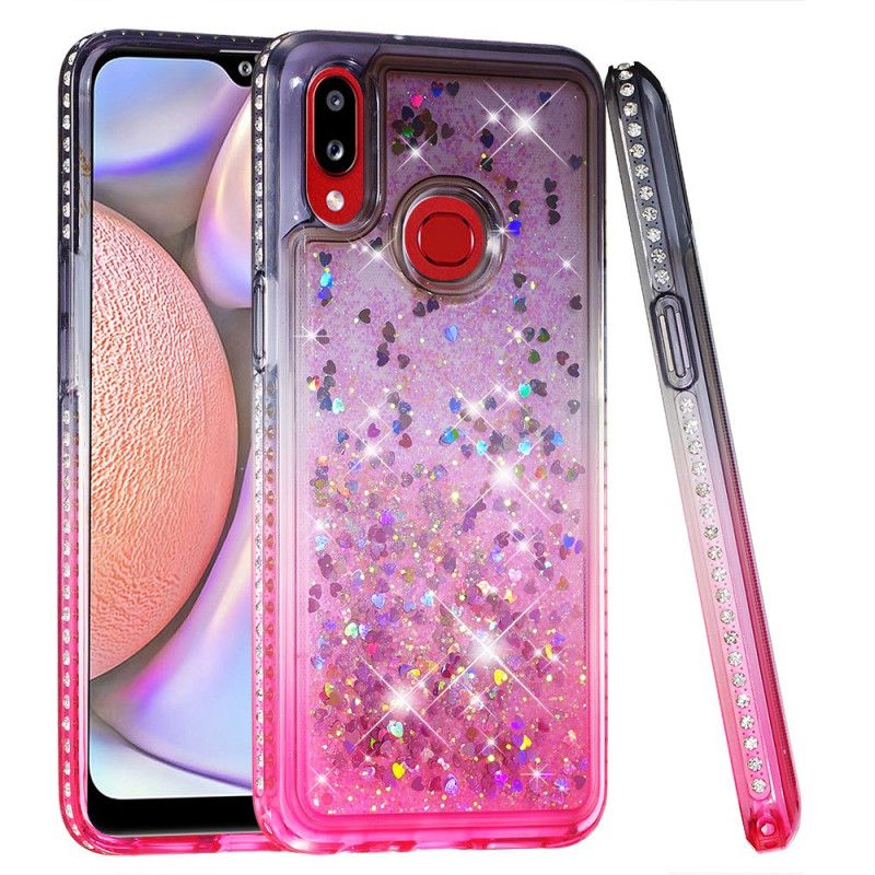 Hoesje Samsung Galaxy A10s Magenta Zwart Pailletten En Diamanten