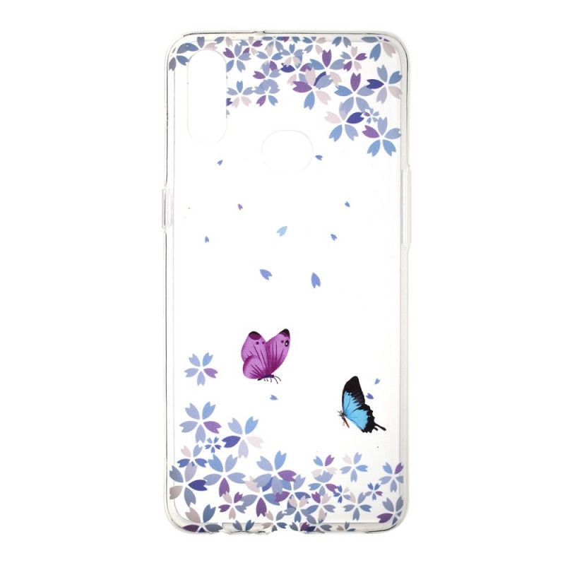 Hoesje Samsung Galaxy A10s Telefoonhoesje Transparante Vlinders En Bloemen