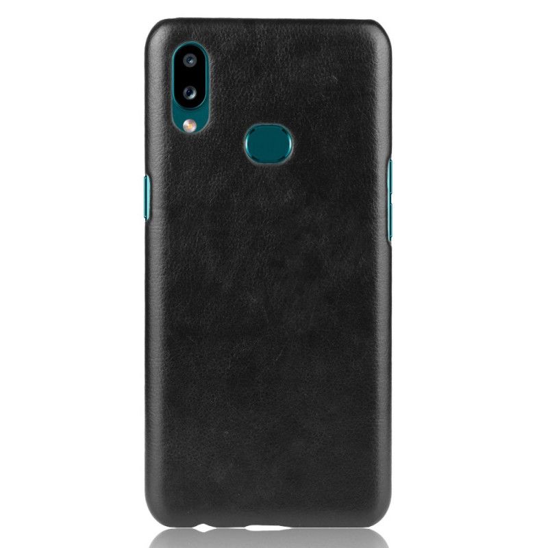 Hoesje voor Samsung Galaxy A10s Grijs Zwart Leerstijl