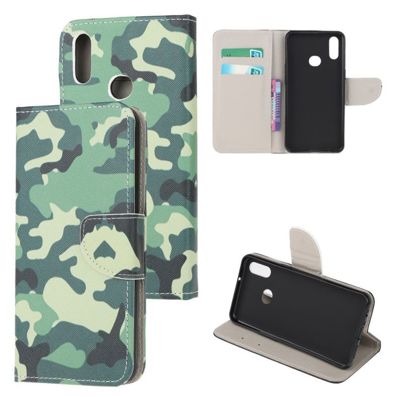 Leren Hoesje Samsung Galaxy A10s Militaire Camouflage