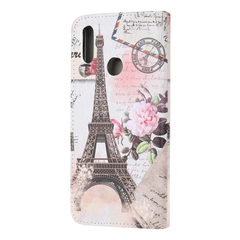 Leren Hoesje Samsung Galaxy A10s Retro Eiffeltoren