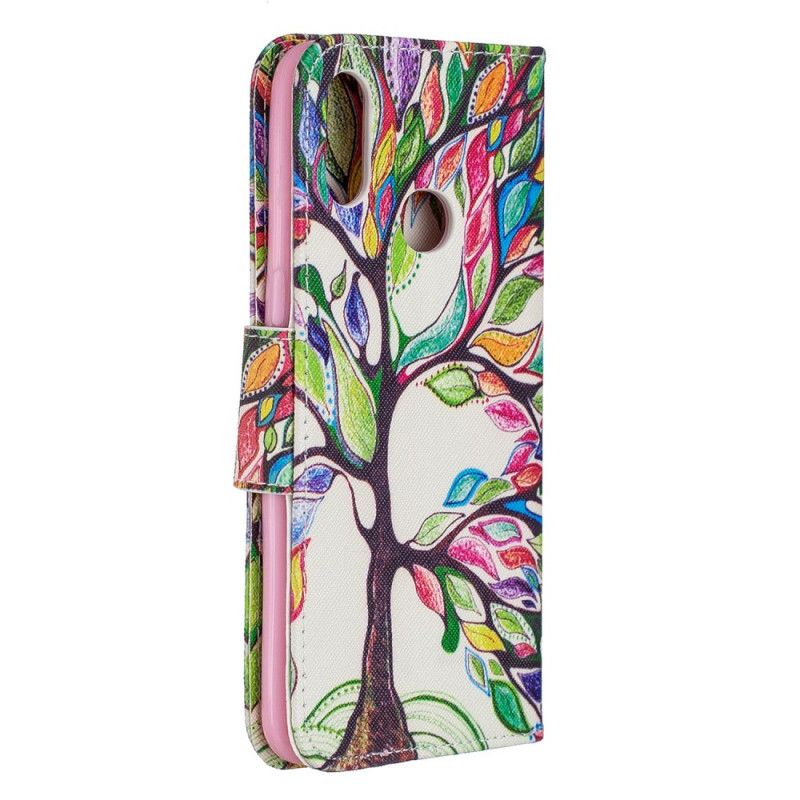 Leren Hoesje Samsung Galaxy A10s Telefoonhoesje Gekleurde Boom