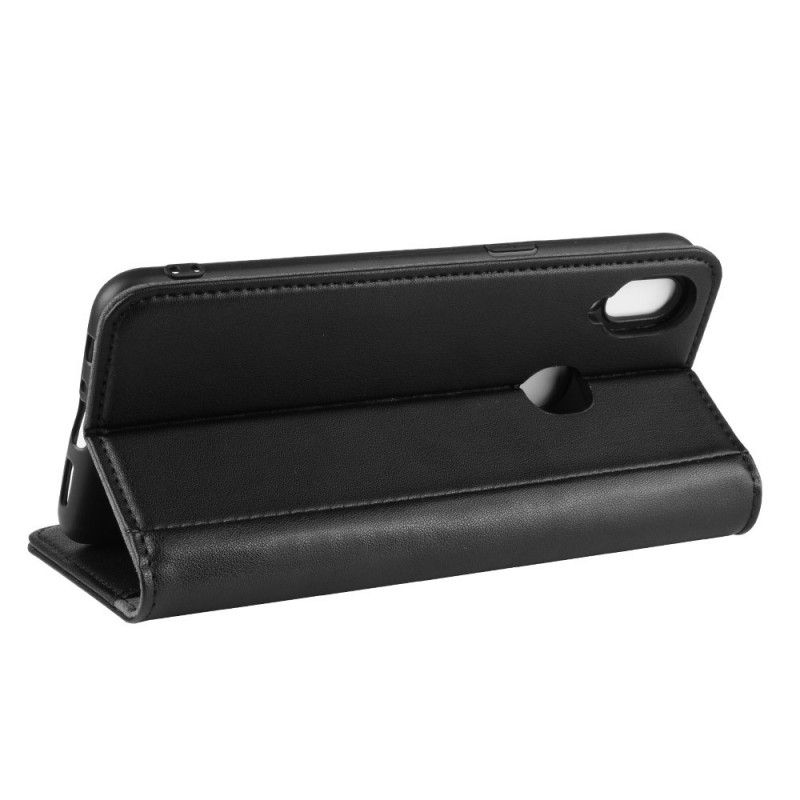 Leren Hoesje voor Samsung Galaxy A10s Bruin Zwart Splitleer