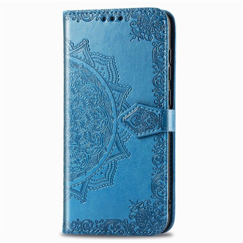Leren Hoesje voor Samsung Galaxy A10s Grijs Zwart Middeleeuwen Mandala