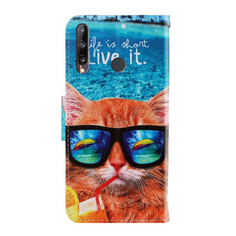 Bescherming Hoesje Huawei P40 Lite E / Y7p Telefoonhoesje Kat Leef Het Met String