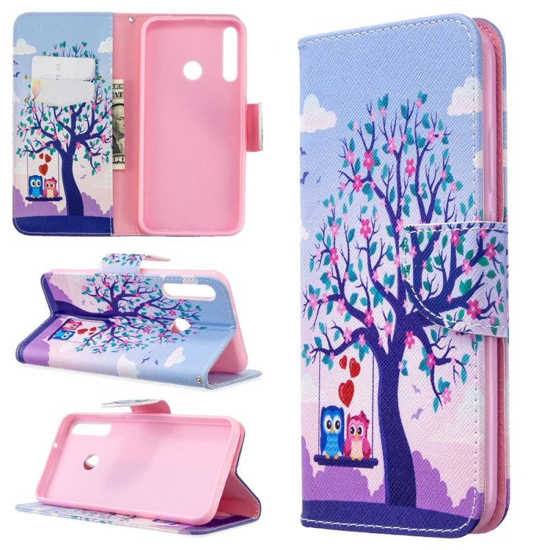 Bescherming Hoesje Huawei P40 Lite E / Y7p Telefoonhoesje Uilen Op De Schommel