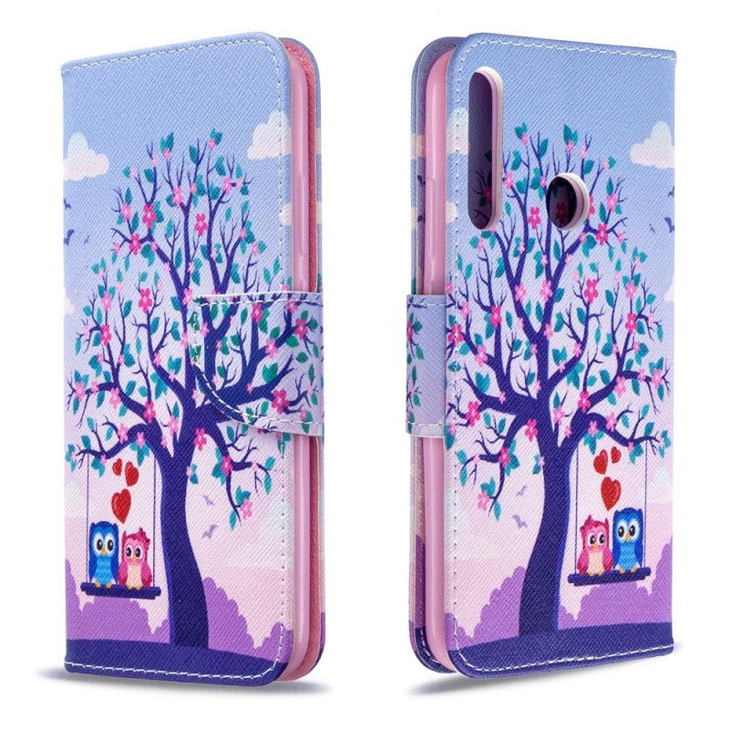 Bescherming Hoesje Huawei P40 Lite E / Y7p Telefoonhoesje Uilen Op De Schommel