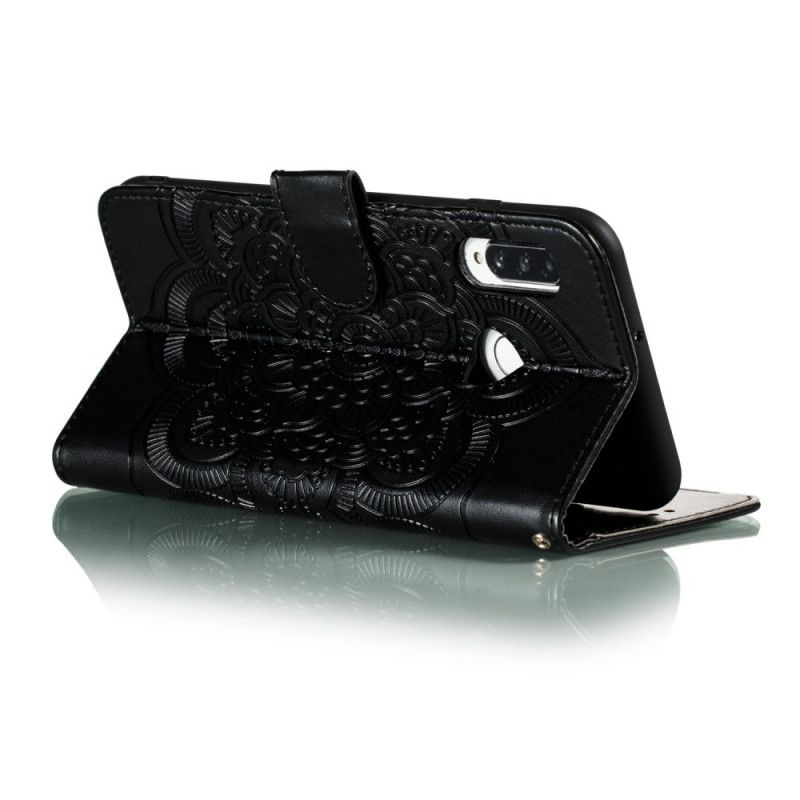 Cover Folio-hoesje Huawei P40 Lite E / Y7p Grijs Zwart Telefoonhoesje Volledige Mandala