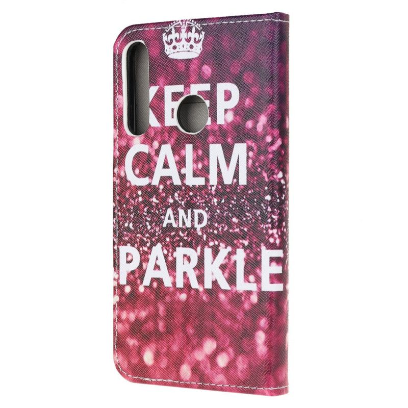 Cover Folio-hoesje Huawei P40 Lite E / Y7p Telefoonhoesje Blijf Kalm En Sprankel