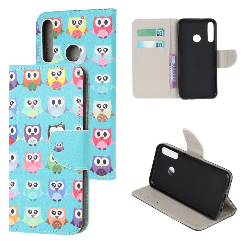 Cover Folio-hoesje Huawei P40 Lite E / Y7p Telefoonhoesje Meerdere Uilen