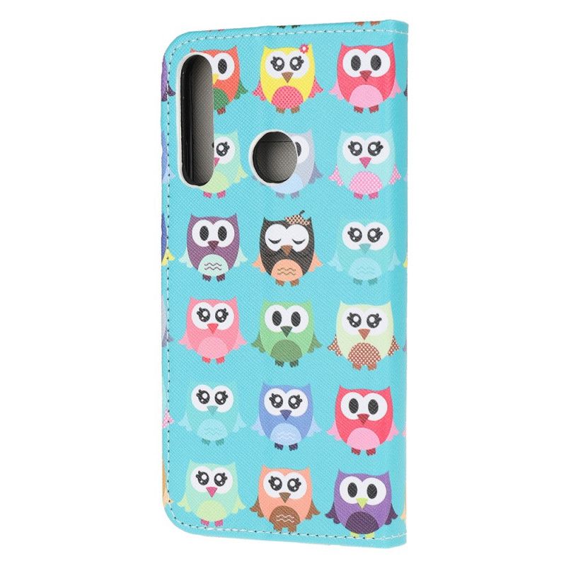 Cover Folio-hoesje Huawei P40 Lite E / Y7p Telefoonhoesje Meerdere Uilen