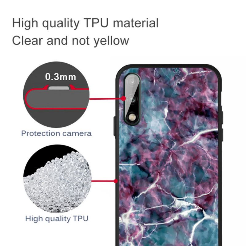Cover Hoesje Huawei P40 Lite E / Y7p Telefoonhoesje Paars Marmer