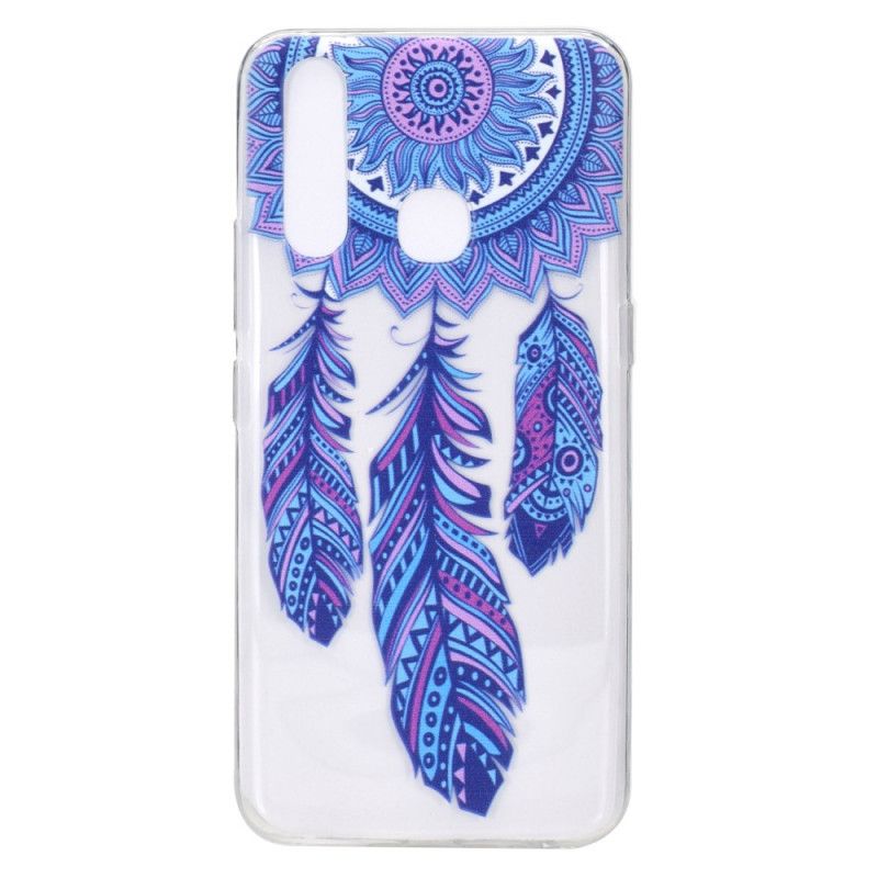 Cover Hoesje Huawei P40 Lite E / Y7p Telefoonhoesje Transparante Vanger Droomt Blauwe Veren