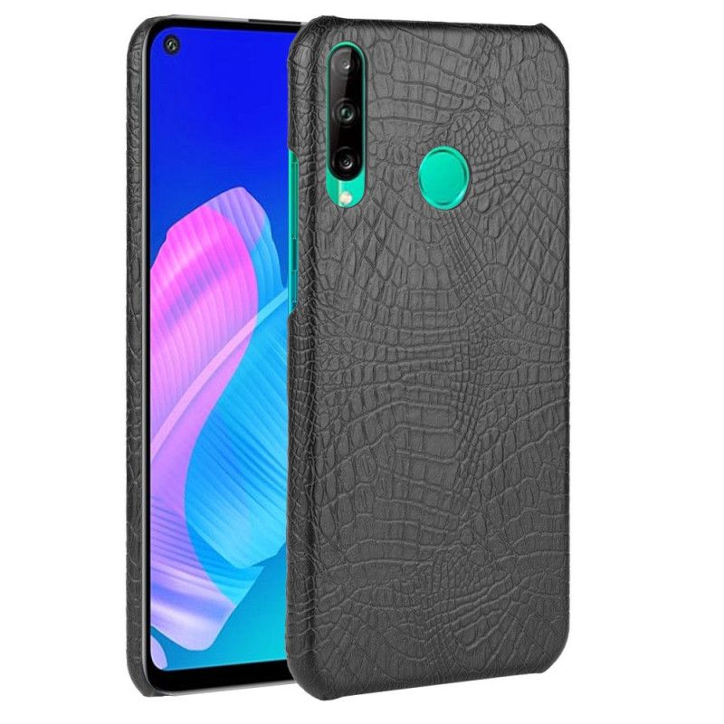 Cover Hoesje Huawei P40 Lite E / Y7p Wit Zwart Telefoonhoesje Krokodillenhuideffect